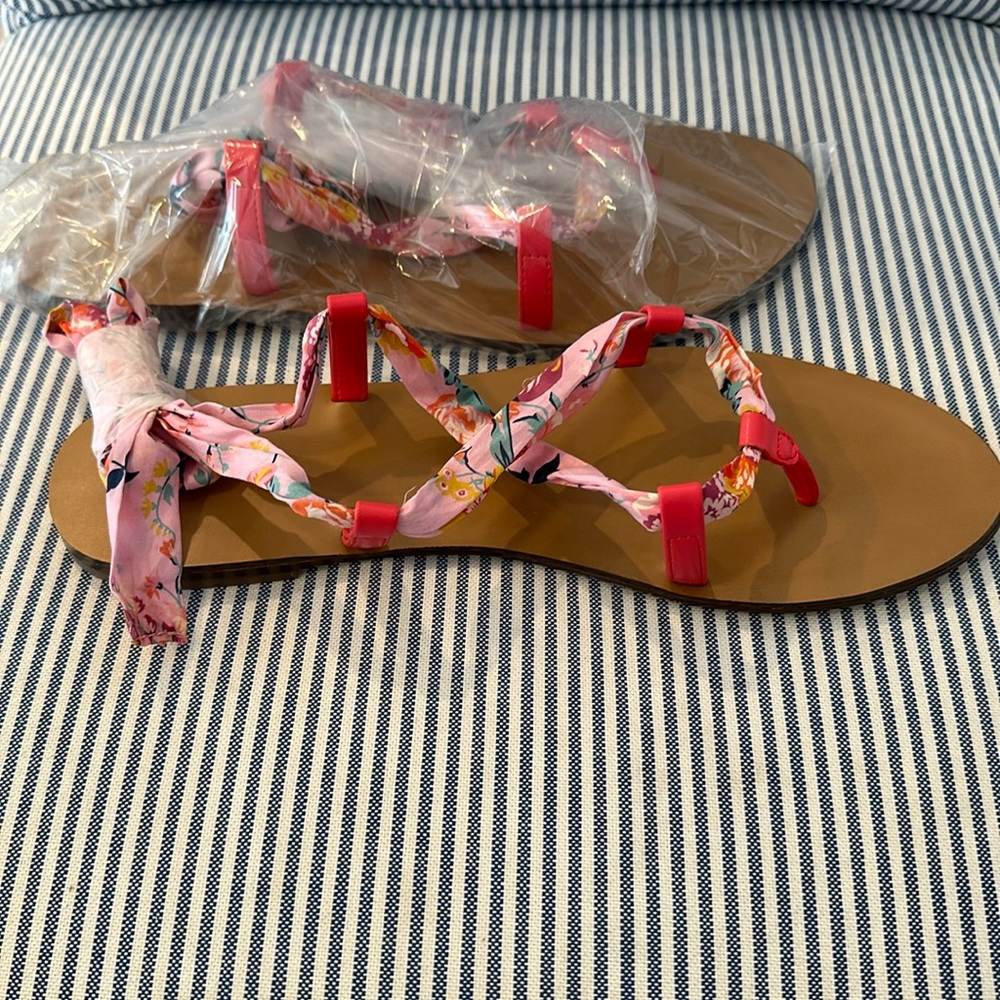 J. Crew Pink Floral Sandals